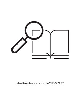 Book search logo template vector icon design