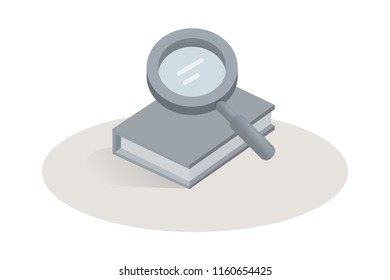 Book Search No Results Are Returned, A Book With A Magnifying Glass, The Result Is Not Found