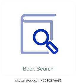 Book Search and study icon concept