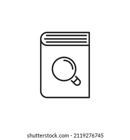 Book search study icon. High quality black vector illustration.