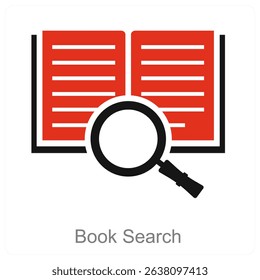 Book Search vector icon concept design