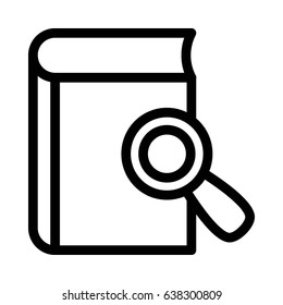 Book Search Vector Line Icon