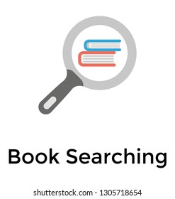 Book searching flat icon 
