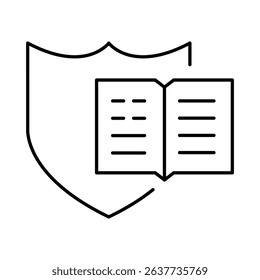 Book Security Line Icon. E-learning, Education, Teaching, Online Study Icons Editable Stroke Vector Illustration