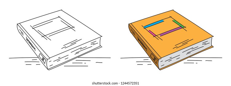 book set hand drawn vector