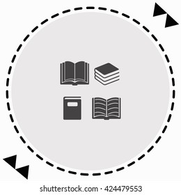 Book set icon Flat Design. Isolated Illustration.