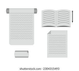 Book Set Icon Flat Vector