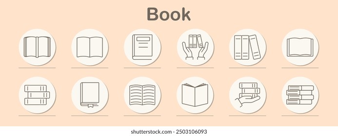 Book set icon. Open, stack, bookshelf, reading, education, knowledge, literature, library, study, textbook, publication, learning, pages, novel, cover, reading material, classroom, academics.