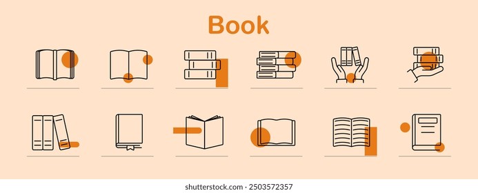 Book set icon. Open, stack, bookshelf, reading, education, knowledge, literature, library, study, textbook, publication, learning, pages, novel, cover, reading material, classroom, academics.