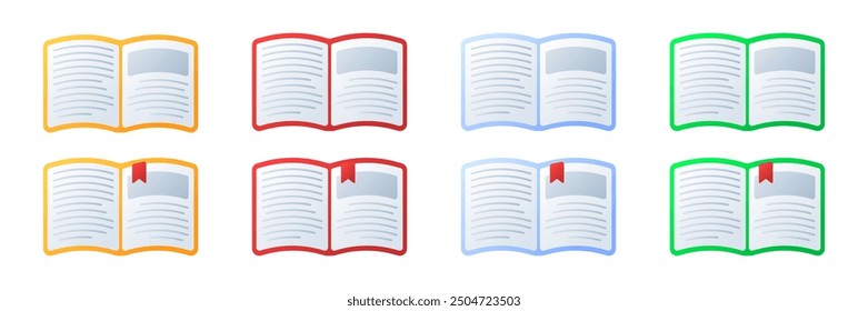 Iconos de conjunto de libros. Estilo plano. Iconos del vector.