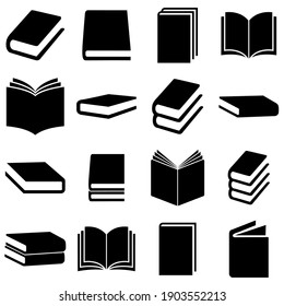 Book set icons, logo isolated on white background