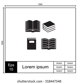 Book set vector icon.