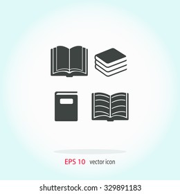 Book set vector icon.