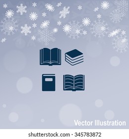 Book set vector icon.