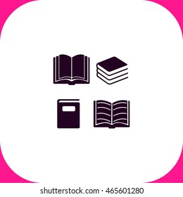 Book set vector icon on white background.