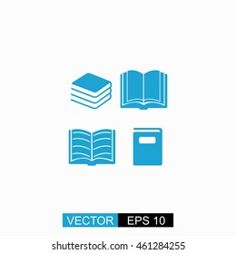 Book Set Vector Isolated Blue Icon Stock Vector (Royalty Free ...