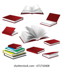 book set. book vector on white background