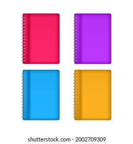 Book set Vector realistic isolated on white backgrounds