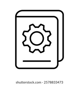 book settings user guide icon in solid and outline styles on white background
