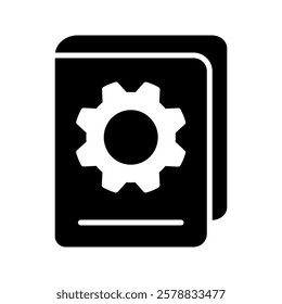book settings user guide icon in solid and outline styles on white background