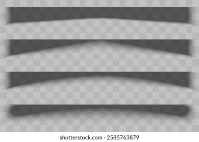 Book shadow effect. Realistic transparent shadows.  Vector design elements.EPS 10.