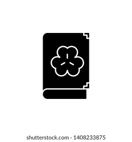 Book, shamrock icon. Simple glyph, flat vector of Saint Patricks Day icons for UI and UX, website or mobile application