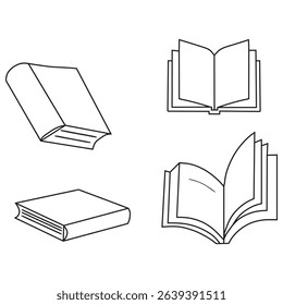book shape icon set design