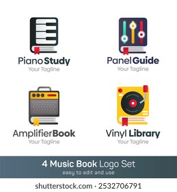 Book Shape Logo Template Set. Good for Business, Agency, Community and Organization