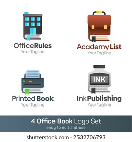 Book Shape Logo Template Set. Good for Business, Agency, Community and Organization