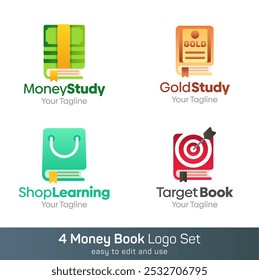 Book Shape Logo Template Set. Good for Business, Agency, Community and Organization