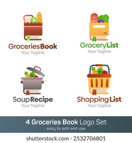 Book Shape Logo Template Set. Good for Business, Agency, Community and Organization