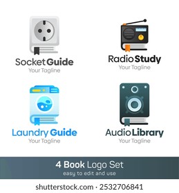 Book Shape Logo Template Set. Good for Business, Agency, Community and Organization