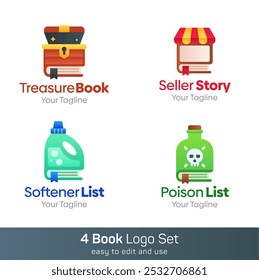 Book Shape Logo Template Set. Good for Business, Agency, Community and Organization