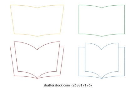Buchförmiger Rahmen. Handgezeichnete dünne Linien.
