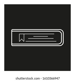 book shaped vector icon with bookmark