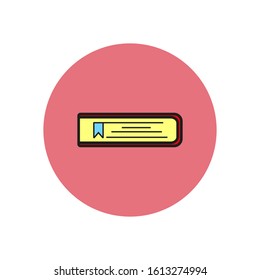 book shaped vector icon with bookmark