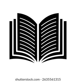 Icono de hoja de libro sobre fondo blanco