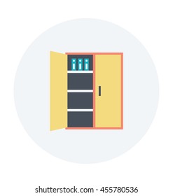 Book Shelf Colored Vector Illustration