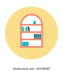 Book Shelf Colored Vector Illustration