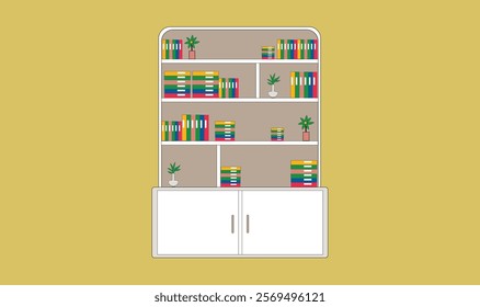 
Book shelf design vector illustration for use.