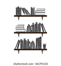 book shelf flat design illustration