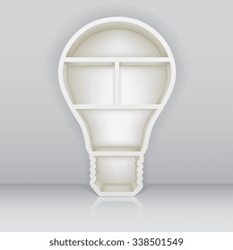 Book shelf in the form of lamp. Vector Illustration