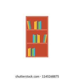book shelf icon, flat design