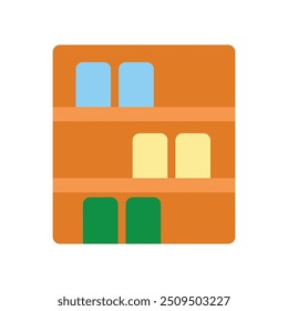 book shelf icon flat style