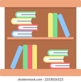 Imagen del icono de la estantería del libro. Adecuado para aplicaciones móviles.