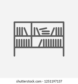 Book shelf icon line symbol. Isolated vector illustration of  icon sign concept for your web site mobile app logo UI design.