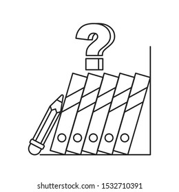 Book shelf icon. Outline thin line illustration. Isolated on white background. 