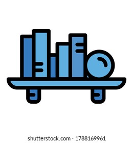 Book shelf icon. Outline book shelf vector icon for web design isolated on white background