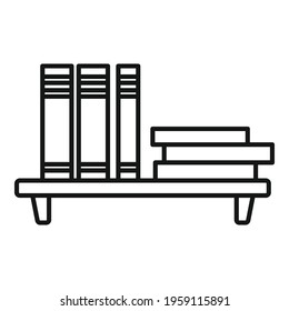 Book shelf icon. Outline Book shelf vector icon for web design isolated on white background
