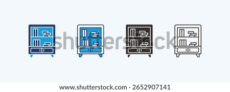 Book Shelf Icon Set Multiple Style Collection